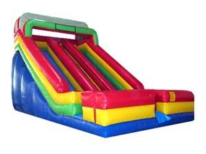 Colorful Inflatable Double Lanes Slide With One Stair Lane