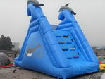 Inflatable Single Lane Dophin Slide In Blue