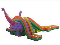 Outdoor Inflatable Water Slide In Jurassic Dinosaur Theme