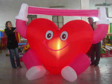 Heart Shaped Inflatabl Helium Balloon