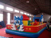 Inflatable Blue Cat and Garfield Fun City for Kids