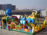 Inflatable Large-Scale Jellyfish 5 In 1 Fun City Slide Obstacle bouncer and Playground