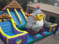 Commercial Use Inflatable Monster Slide with Obstacle Moonwalker
