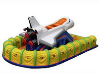 Inflatable Small Spaceship Model With Track Amusement Playground