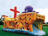 Attractive Octopus Monster Inflatable Pirate Ship Bouncer for Sale