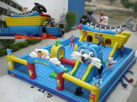 Inflatable Shark Boat Obstacle/Inflatable Custom Fun City