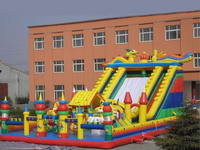 Inflatable giant dragon dry slide for cheap sale