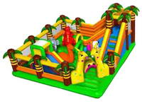 Inflatable Safari Theme With Giraffe And Jungle Fun City