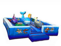Inflatable Undersea Theme Fish Bouncer Slide Playground
