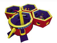 Inflatable Mysterious Four Interlinked Holes Tunnel Fun City