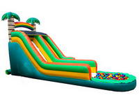 Inflatable Tropical Slide With Ball Pit Game