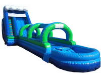 27 Foot Blue Crush Dual Lane Run N Splash Water Slide