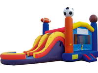 Inflatable Sports Moonwalk Combo With Dual Slide