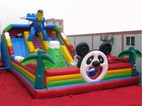 Inflatable giant panda and superman bouncer/inflatable fun city