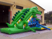 Inflatable Green Crocodile Slide