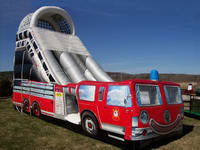 14 Ft In Height Inflatable Fire Truck Slide
