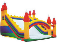 Multi Color Inflatable Tower Slide With Single Lane
