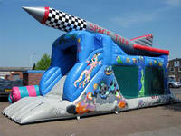 Inflatable Space Trek Slide And Moonwalk Combo