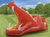 Giant Inflatable Red Crocodile Head Slide