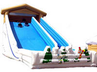 Inflatable Snowman And Polar Bear Slide