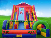 Giant Inflatable Dry Slide Game With Twin Step Climb lane