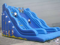 Blue Inflatable Water Wlide For Sand Beach Games