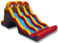 Outdoor Inflatable Back Load Triple Lane Slide Games