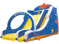 Outdoor Inflatable Water Slide In Sea World Theme