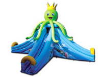 Inflatable Octopus Slide With Multi Lane For Water Games