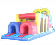 Inflatable Pink Printing Obstacle Course for Park Rentals