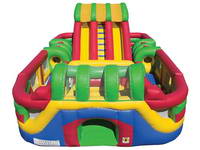 Inflatable Round Obstacles Slip Slide with Tunnel Fun City