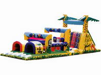 Good Painting Inflatable Jungle Obstacle Course for Children