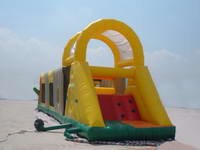 Inflatable Yellow Obstacle Course Tunnel