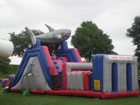 Giant Inflatable Shark Obstacle Course for Adults