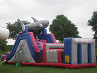 Giant Inflatable Shark Obstacle Course