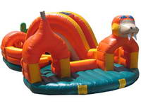 Snake Cartoon Character Inflatable Rattler Run Obstacle Course