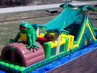 Funny Inflatable Jungle Frog Obstacle Course for Kids