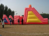 Unique Pink Inflatable Obstacle Challenge for Outdoor Children Games