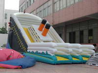 Giant Inflatable Ship Slide With Double Lane
