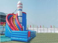Giant Inflatable Rocket Slide And Bouncer Combo