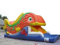 Inflatable Goldfish Slide In Red And Yellow