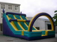 Color Customized Inflatable Tria Lane Slide With An Arch