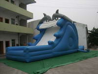 Customzed Inflatable Water Slide With Dophin Models