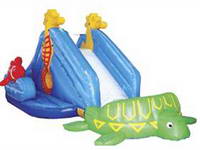 Inflatable Seahorse Slide With A Turtle Model