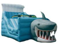 Party Rental Inflatable Shark Tunnel With Slide Combo