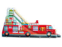 Large Inflatable Fire Truck Slide For Children Amusement