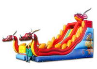 Giant Inflatable Western Dragon King Slide In Red