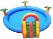 Inflatable Pool with slide for backyard