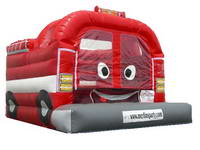 Inflatable Full Color Red Fire Truck Bouncer