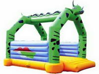 Full Color Green Printing Snake Inflatable Jumping bouncer